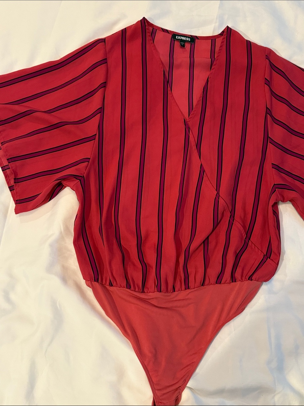 Express Red Striped, Blue and Black Women’s Bodysuit Trio - Picture 3 of 5